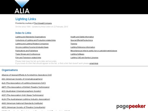 ALIAs Lighting Links