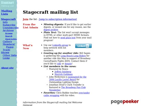 Stagecraft Mailling List