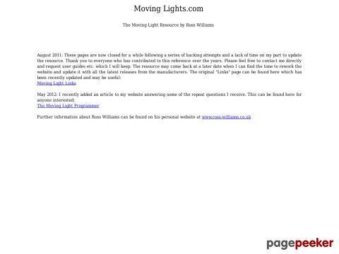 The Moving Light Resource